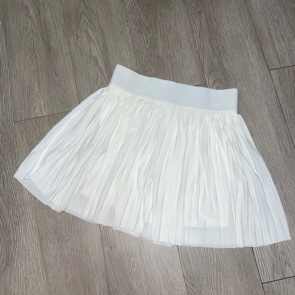 No Boundaries White Pleated Skater Skirt